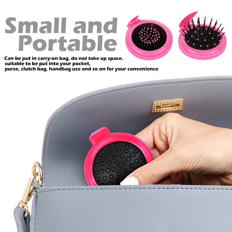 ATB 1st Choice Travel Folding Hair Brush Mirror Pocket Purse Car Camping Compact 2.5" Gift 1Pc - Image 4